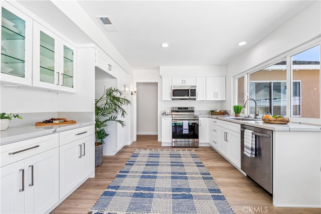 Detail of custom built-in cabinetry and shelving