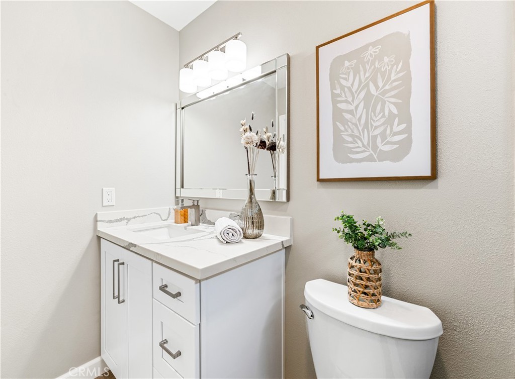 Refreshed bathroom with custom cabinetry