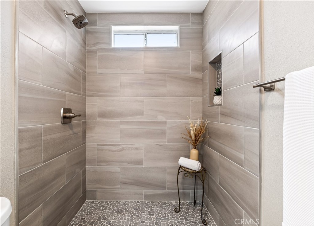Bathroom detail with warm neutral finishes